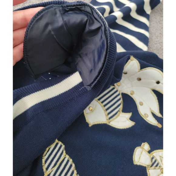 Amelia Austin Women's SZ Small VTG Sailor Fish Sea Navy Embroidered Knit Sweater - Picture 7 of 10